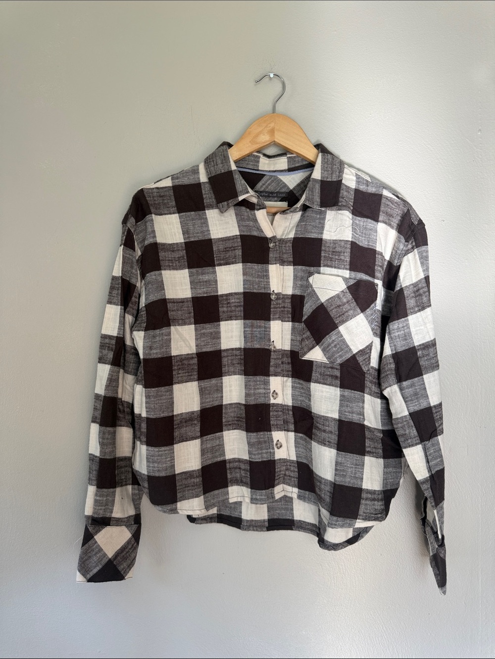 NWT Scotch and Soda flannel button up crop small